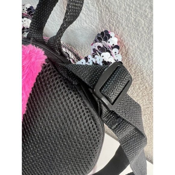 Ty Fashion Beanie Boo Zoey Zebra Reversible Sequin Backpack Black, White & Pink - Picture 11 of 12